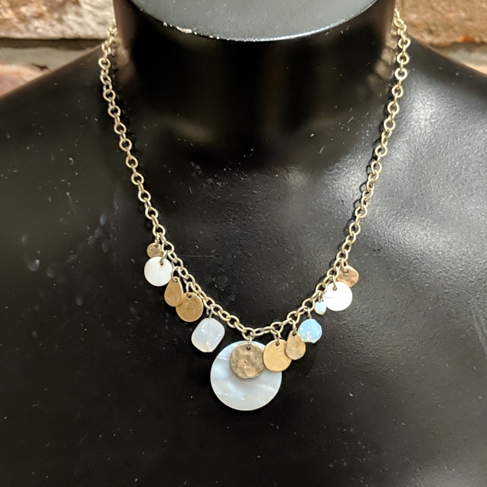 Fun and funky white and gold necklace